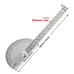 Kątomierz linijka kątowa dzielący linijka kątowa półokrągły linijka kątowa stolarski 180 stopni 14cm 1 szt