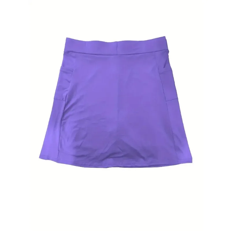 Plus Size 1XL-5XL Women Fashion Skirts Shorts Women\'s Plus Solid Color Medium Stretch Sports Golf Skorts With Pockets