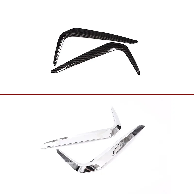 Carbon Fiber Style ABS Car Front Fog Decoration Strips Trim For BMW New 5 Series G30 530liM 2018-2022 Car Accessories