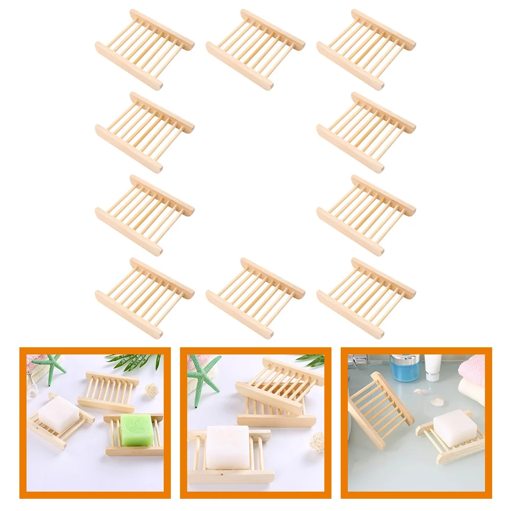 

with Soap Box Rack Tray Storage Water Proof Multifunctional Beige Wooden Dishes Drainage