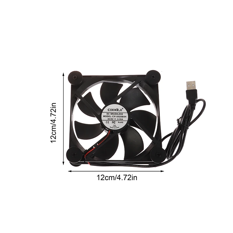 120Mm 5V Usb Ventilator Aangedreven Pc Router Fans Met Traploze Snelheid Controller Hoge Luchtstroom Koelventilator Voor Router Modem Ontvanger