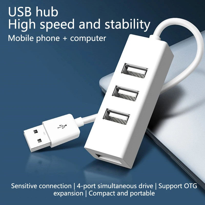 Four-in-one Hub 100cm Mobile Phone Computer Charger USB Hub Expansion Dock Business Office Stable Transmission