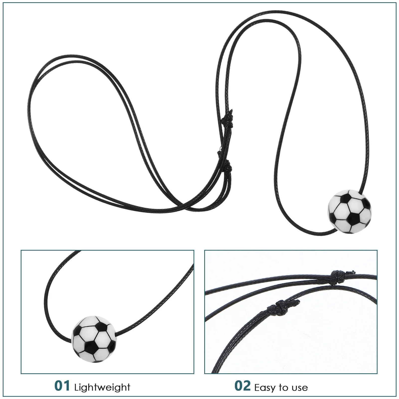 

Football Pendant Necklace Sports Ball Charm Wax Rope Chain For Men Women Creative Jewelry Gift Decorative Accessory