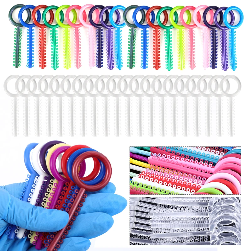 

1040Pcs Dental Elastic Ligature Ties Orthodontic Brace Key Ties Ligature For Bracket Ligating Colourful Ring Dentistry Material