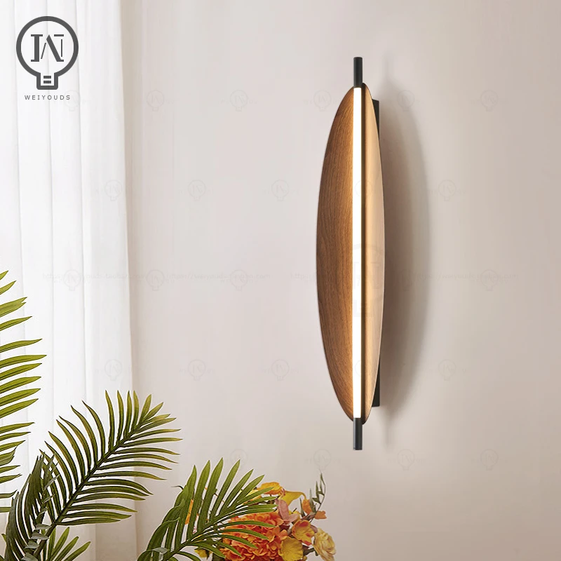 40/60/80/100cm Brown Metal Leaf Home Wall Light Parlor Bedroom Dining Aisle Sconce  Dropshipping Modern Lamp