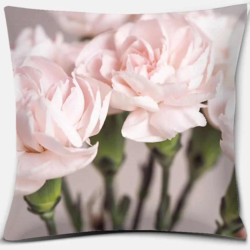 

Pink Rose Pattern throw pillow cover with short plush print living room sofa decoration cushion cover pillow covers decorative