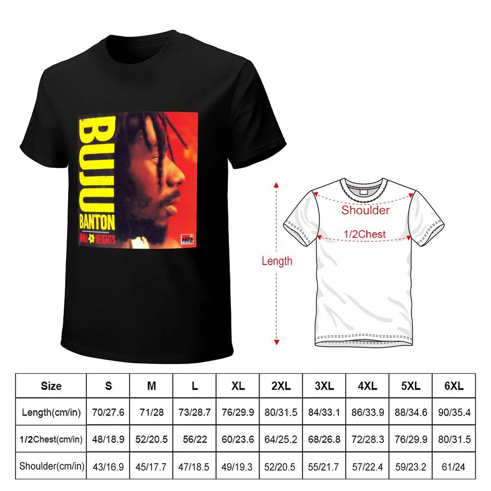 تي شيرت Buju Banton Inna Heights ملابس kawaii هدايا مضحكة لكرة السلة جرافيك تي شيرت ملابس جمالية تي شيرت رجالي قطني