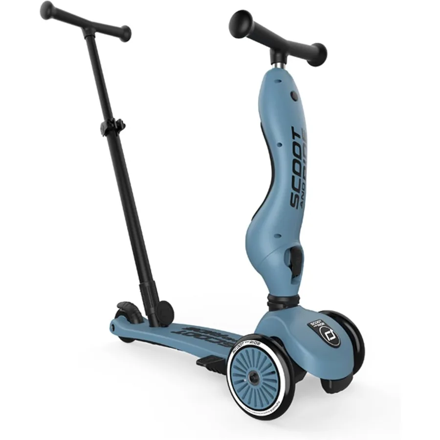 สกู๊ตเตอร์แบบ 2-in-1 สำหรับเด็กอายุ 1-5 ปี Highwaykick 1 กดแล้วไป โครงเหล็ก