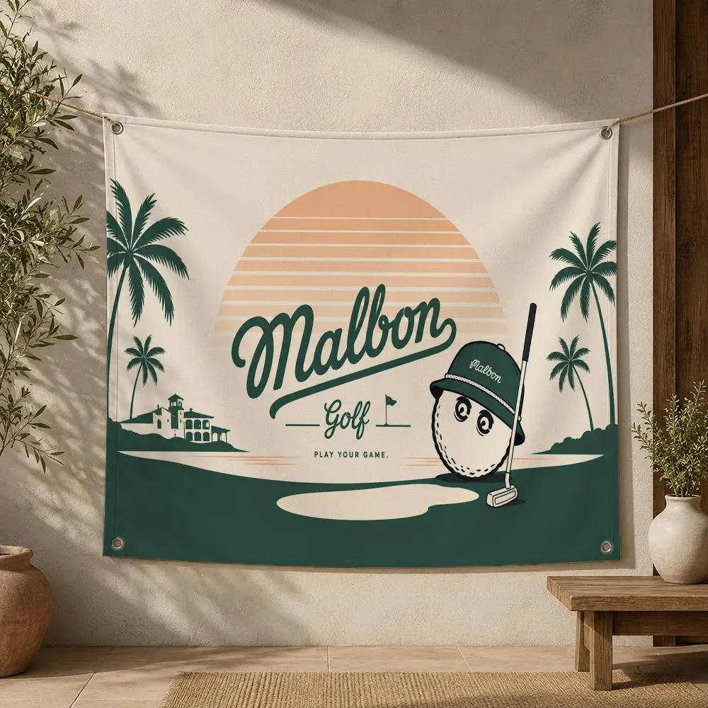 Marke Malbon Golf Flags Modische Flagge für Wohnzimmer, Zuhause, Wohnheim, Dekoration, Wand, Outdoor, Camping, Party, Banner, Geschenke – Detail 4