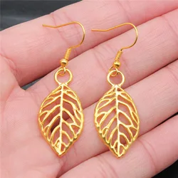 Leaves Pendant Earrings Women Vintage Drop Earrings Fashion Handmade Jewelry Simple Earring