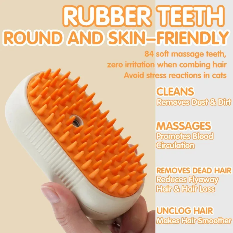 4 in 1 Applicable to cats and dogs, pets, electric spray massage, pet comb, one button spray anti flying hair comb, bath brush