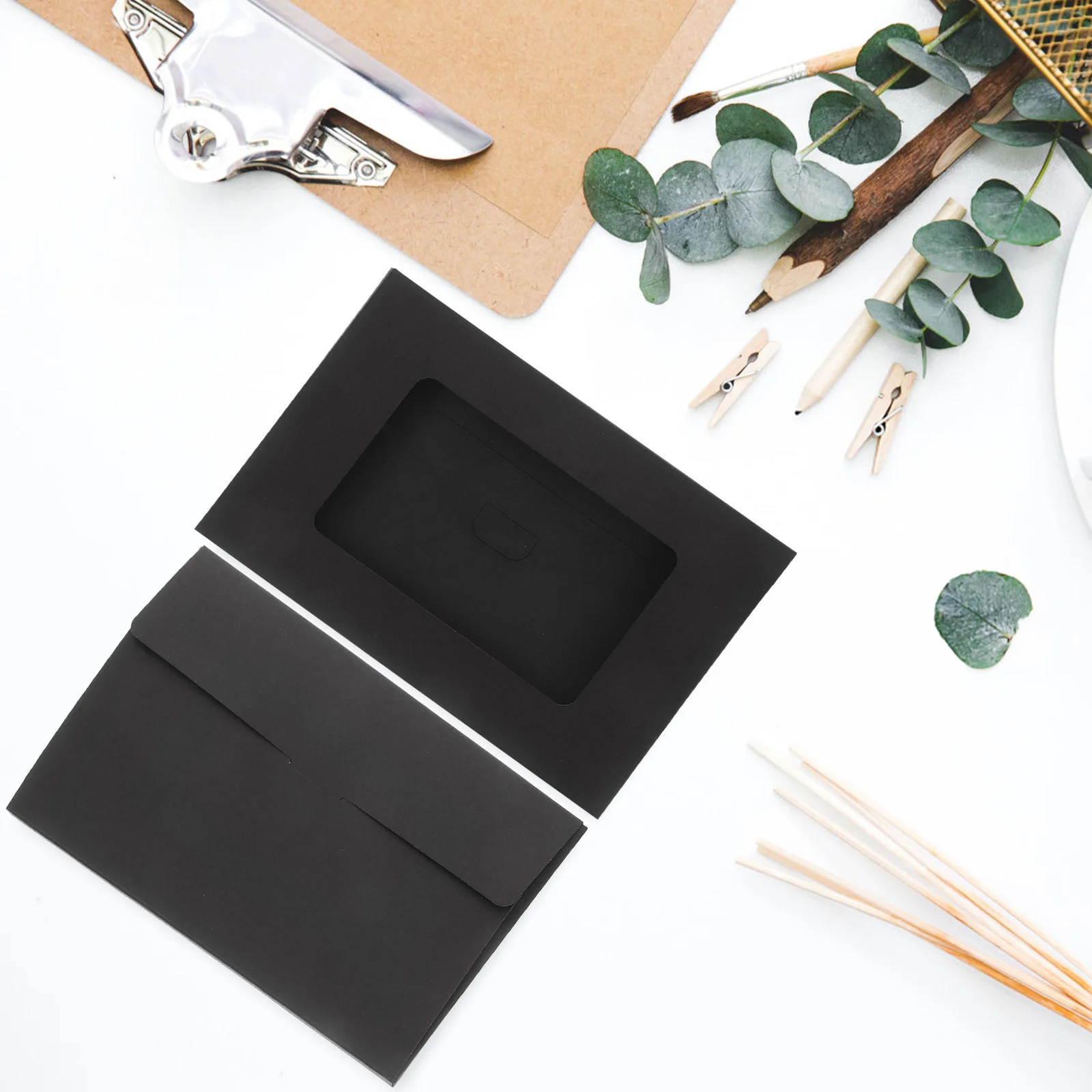 Picture 4: 30pcs Postcard Boxes Blank Paper Photo Frames Clear Window Envelopes For Diy Craft Card Storage Multifunctional Portable