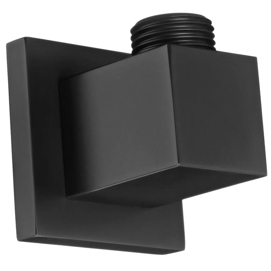 Brass G1/2 Thread Shower Hose Connector Black Modern Wall Outlet Elbow for Bathroom Handheld & Bathtub Nozzles Installation