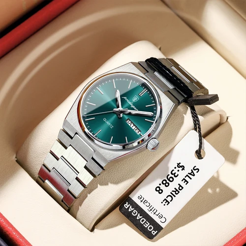 Imagen 2 del producto POEDAGAR, relojes elegantes para mujer, resistente al agua, luminoso, con fecha y semana, reloj de pulsera de cuarzo de acero inoxidable a la moda para mujer