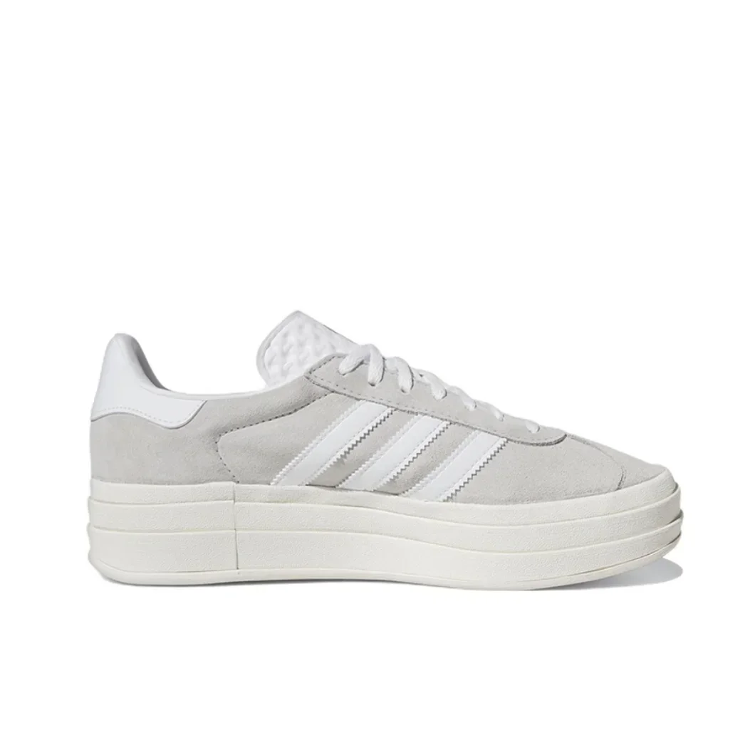 Adidas GAZELLE BOLD Women's Fashion Hundred Comfortable Low Top Board Shoes Wear-resistant Anti-slip Casual Shoes Milk Gray