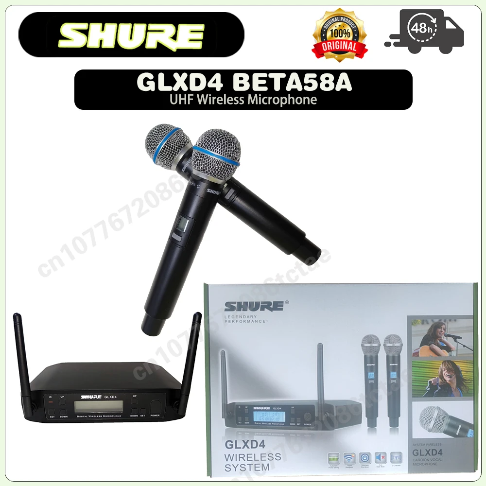 SHURE GLXD4 BETA 58A Wireless Microphone UHF Dynamic Mic Professional Broadcast Handheld Party Stage Singing Speech