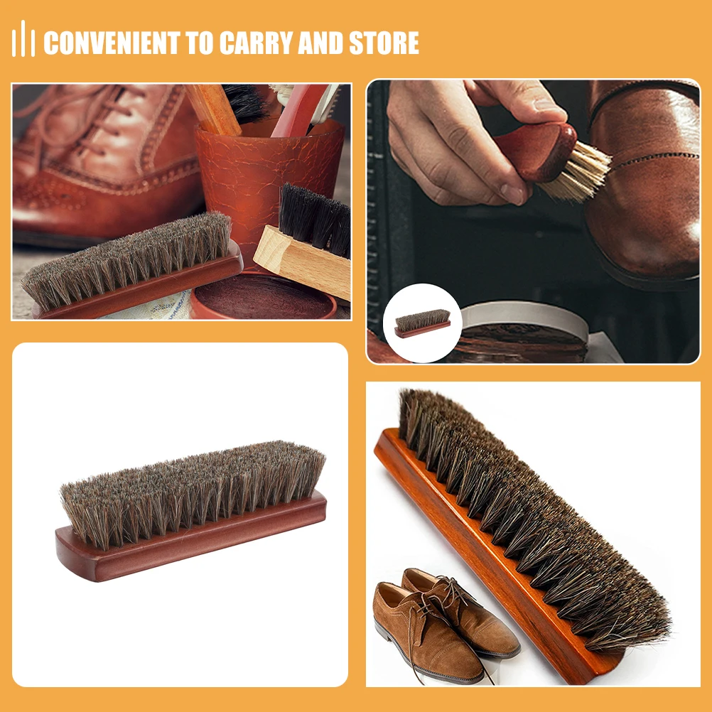 4pcs Horsehair Shoe Brush High-Strength Bristle Brushes For Shoe Polishing Care Multi-Use Horsehair Brush For Shoes Boots