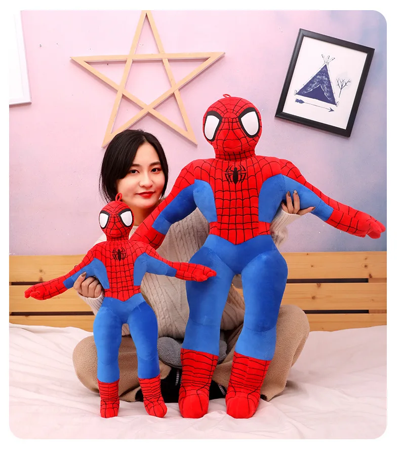 55 cm/70 cm Gigantyczny rozmiar Plushier Lalki Chłopiec Spider-Man Pluszowa lalka Zabawka Poduszka Wypchana poduszka Prezent urodzinowy dla dzieci Śpiąca lalka