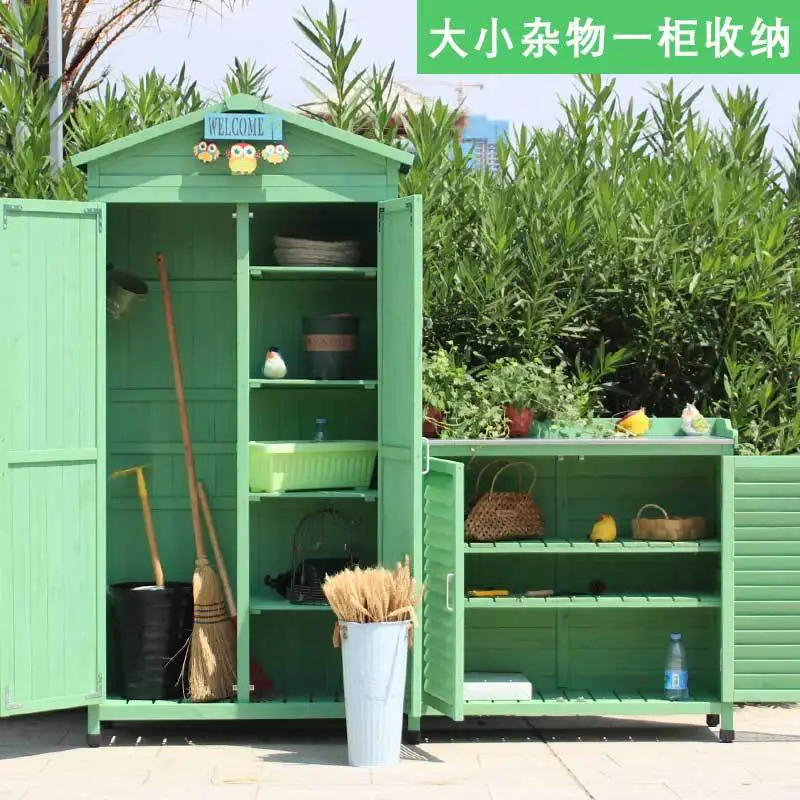 

Outdoor Garden Waterproof Storage Locker Sunscreen Courtyard Tool Room Antiseptic Wood Balcony Cabinet