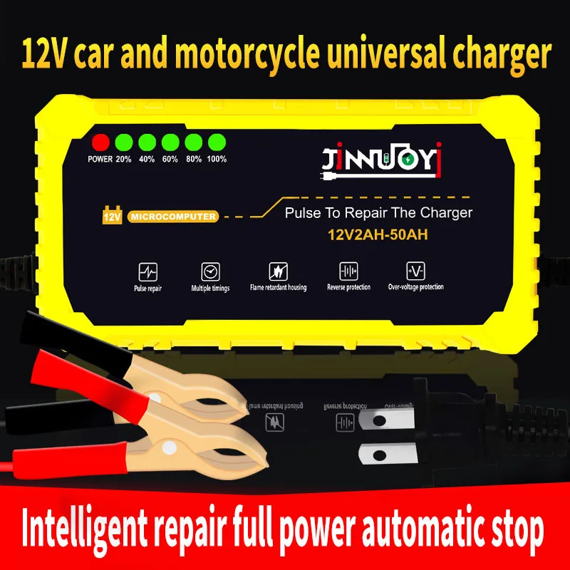 Cross-border 12V3A charger, car and motorcycle battery smart charger, pulse repair battery charger