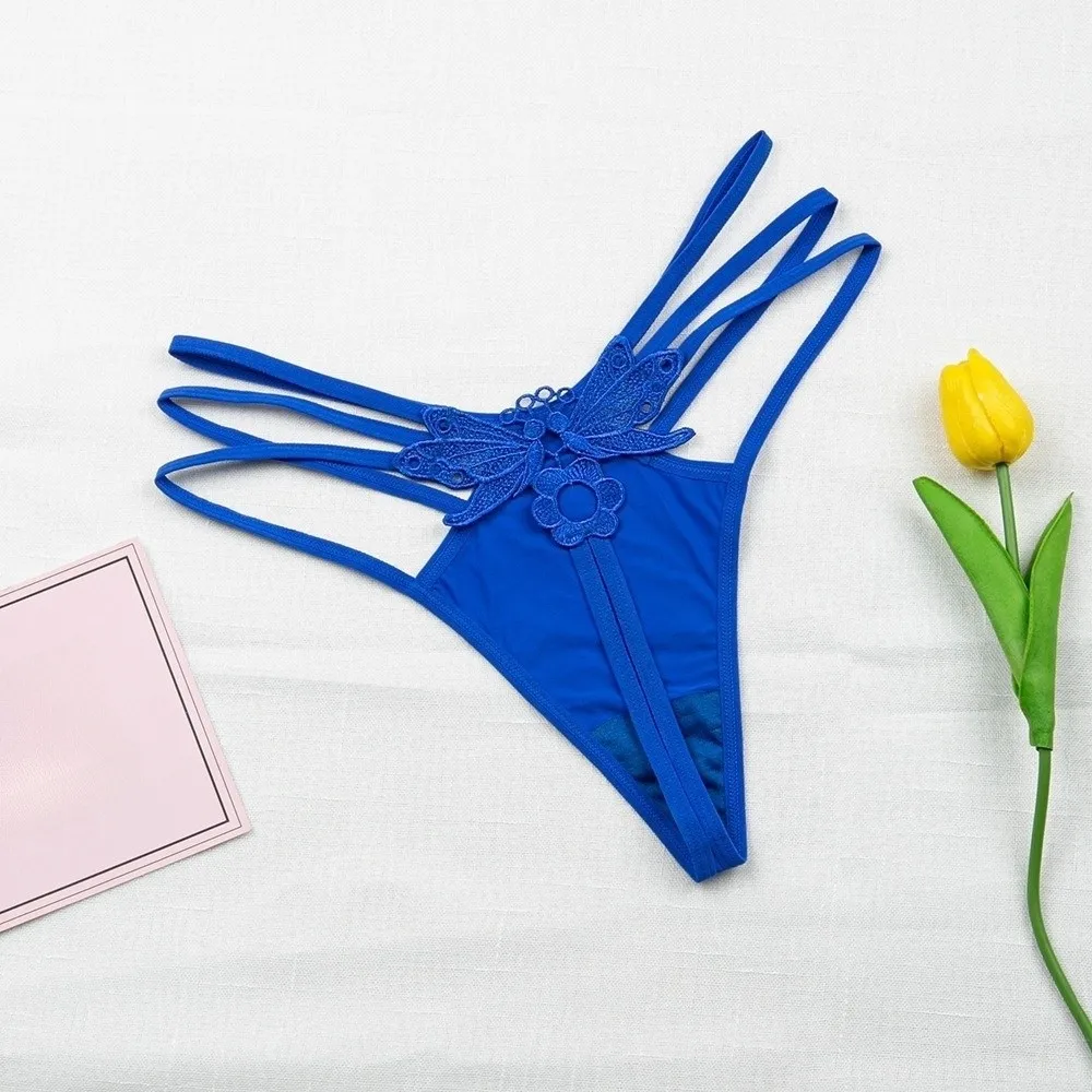 Intimate Wear Butterfly Women's Thong Lingerie T Back Ladies' Underwear Briefs Hollow Out Triangle Panties Girl