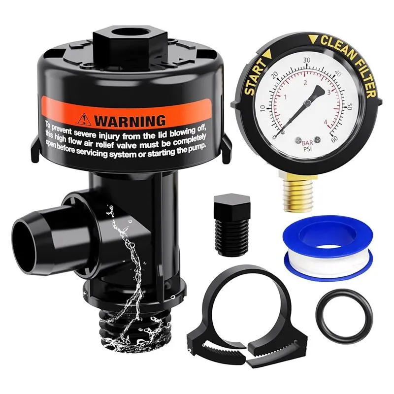 

Тренд 2025 года: Ручной клапан сброса воздуха для фильтров бассейнов и спа с манометром, комплект клапанов для сброса воздуха