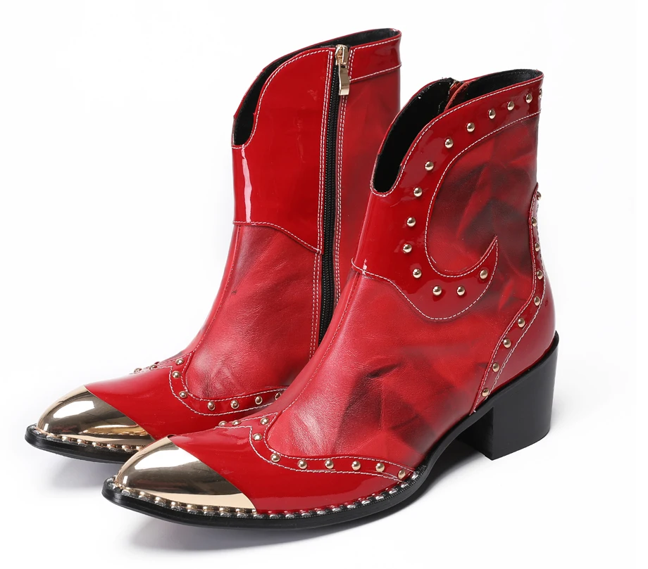 BOARD Frühling Heels Leder Männer Stiefel Spitz männer Kleid Stiefel Männer Höhe Verstorbene männer Rote Hochzeit Schuhe niet Stiefel – Detail 6