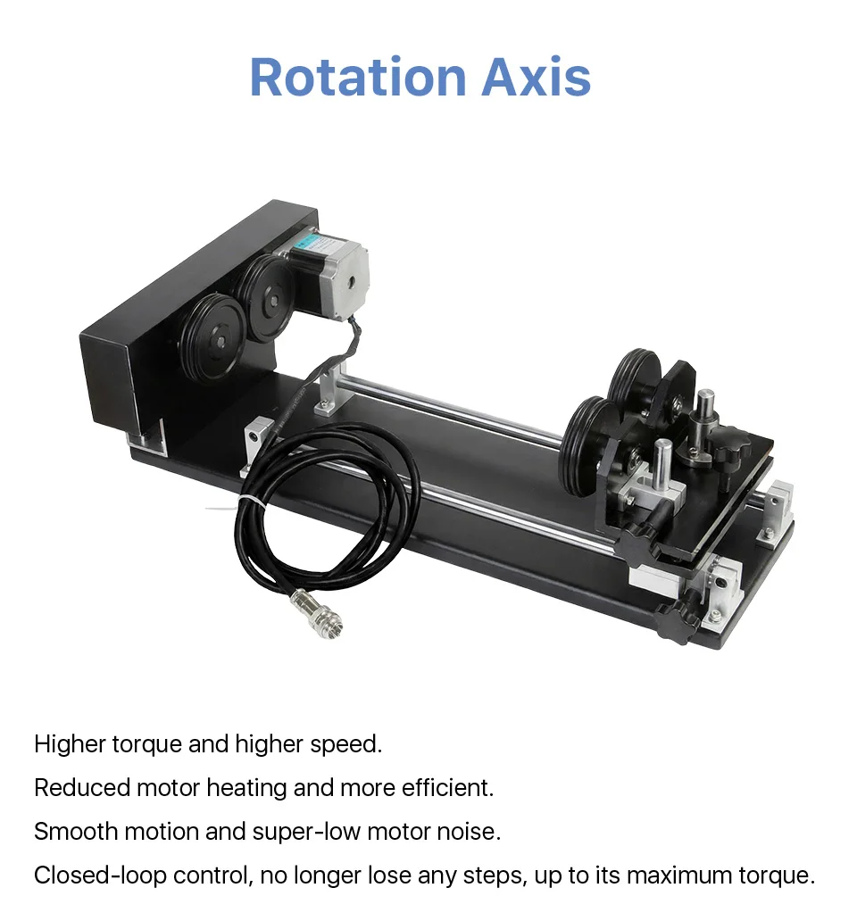 Cloudray Dreh Gravur Befestigung mit Rollen Stepper Motoren für Laser Gravur Schneiden Maschine Modell EIN – Detail 1