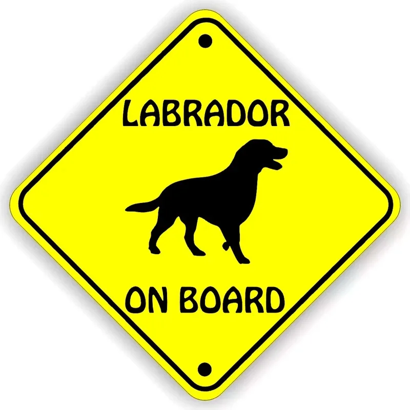 Self-Adhesive Decal Labrador On Board Car Sticker Waterproof Auto Decors on Bumper Rear Window 10x10 cm PVC KK