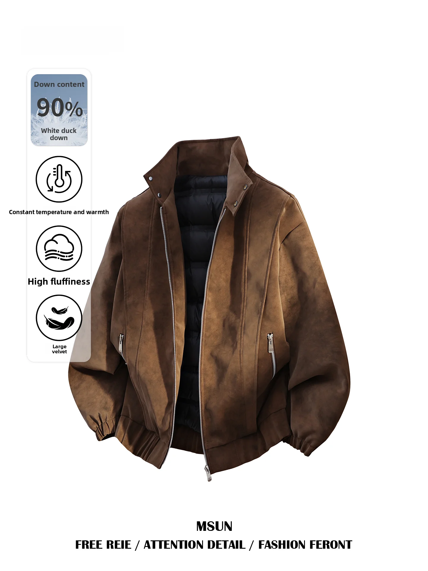 MSUN американский ретро пуховик из искусственной кожи, мужское зимнее трендовое брендовое теплое повседневное парное бестселлерное универсальное пальто с защитой от холода