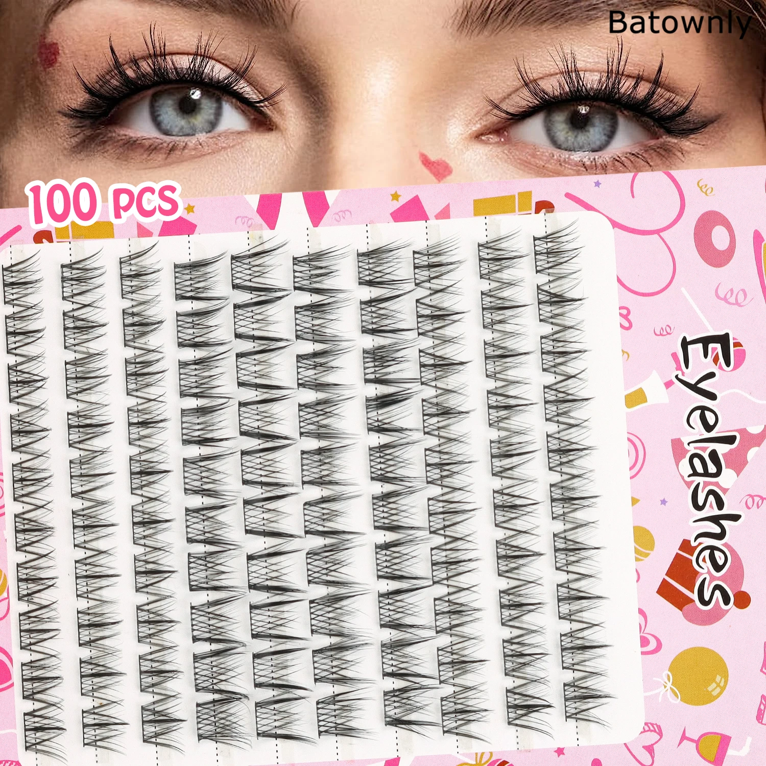 천연 속눈썹 세그먼트 게으른 남자 삼부작 요정 가짜 속눈썹 DIY 단일 클러스터 속눈썹