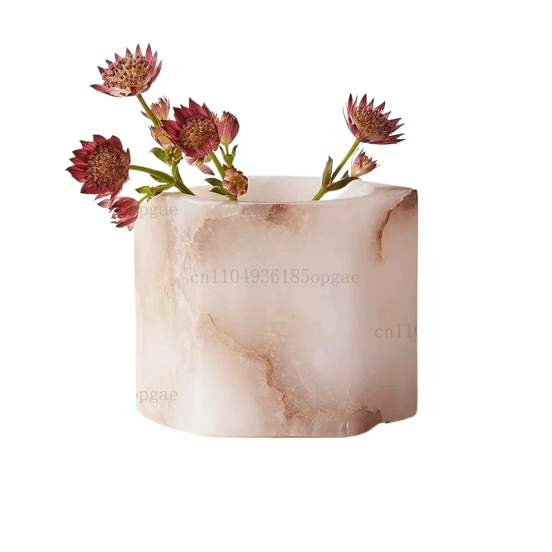 Natural Marble Hexagonal Candle Holder Luxury Alabaster Tea Candle Holder Suitable for Family Wedding Decoration