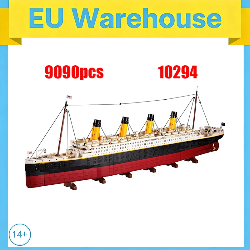 Ensemble de blocs de construction de grand bateau de croisière, 9090 pièces, décoration de chambre, modèle de bateau à vapeur pour adultes, briques, cadeau d'anniversaire, Compatible avec 10294