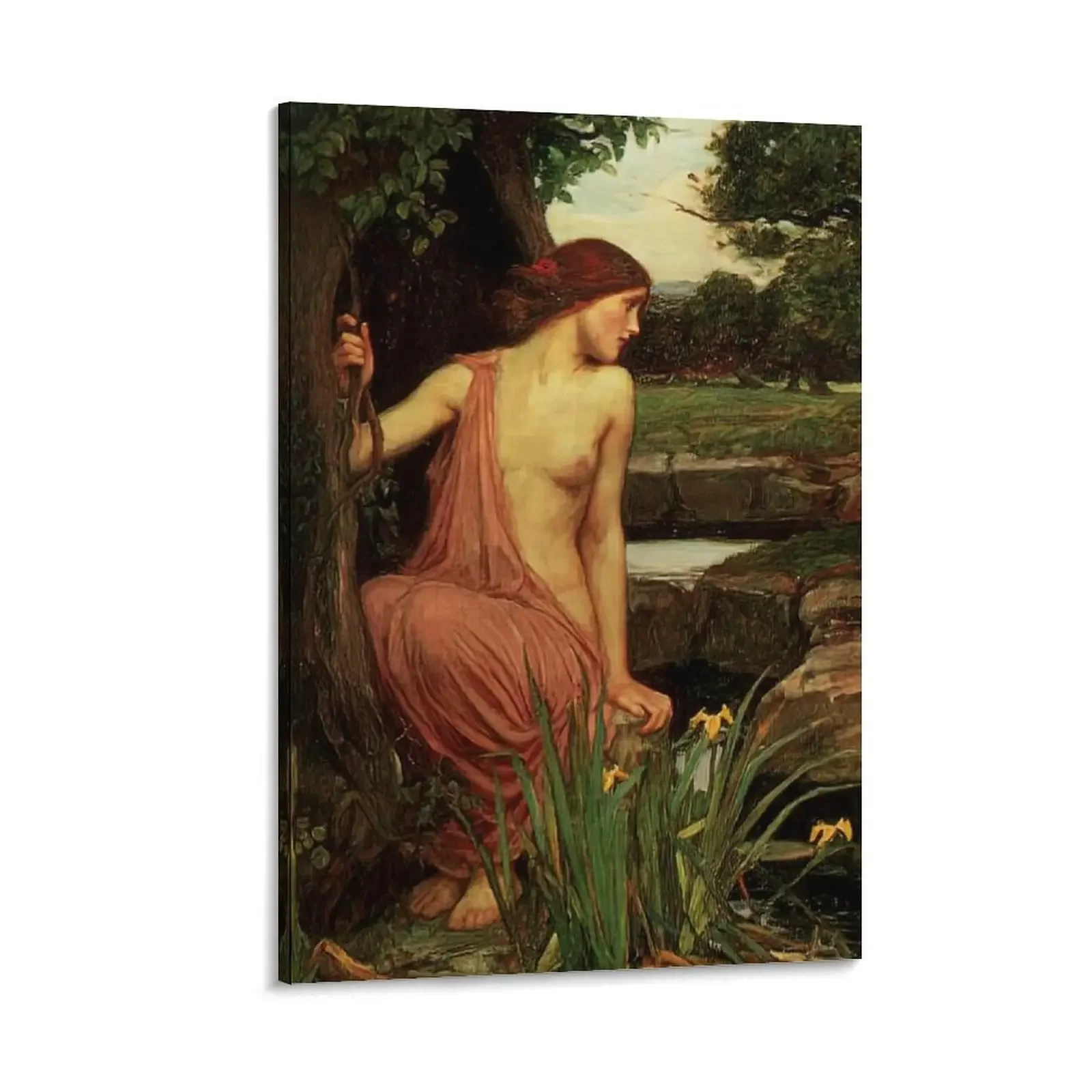 Echo And Narcissus by John William Waterhouse Canvas Painting anime poster aesthetic