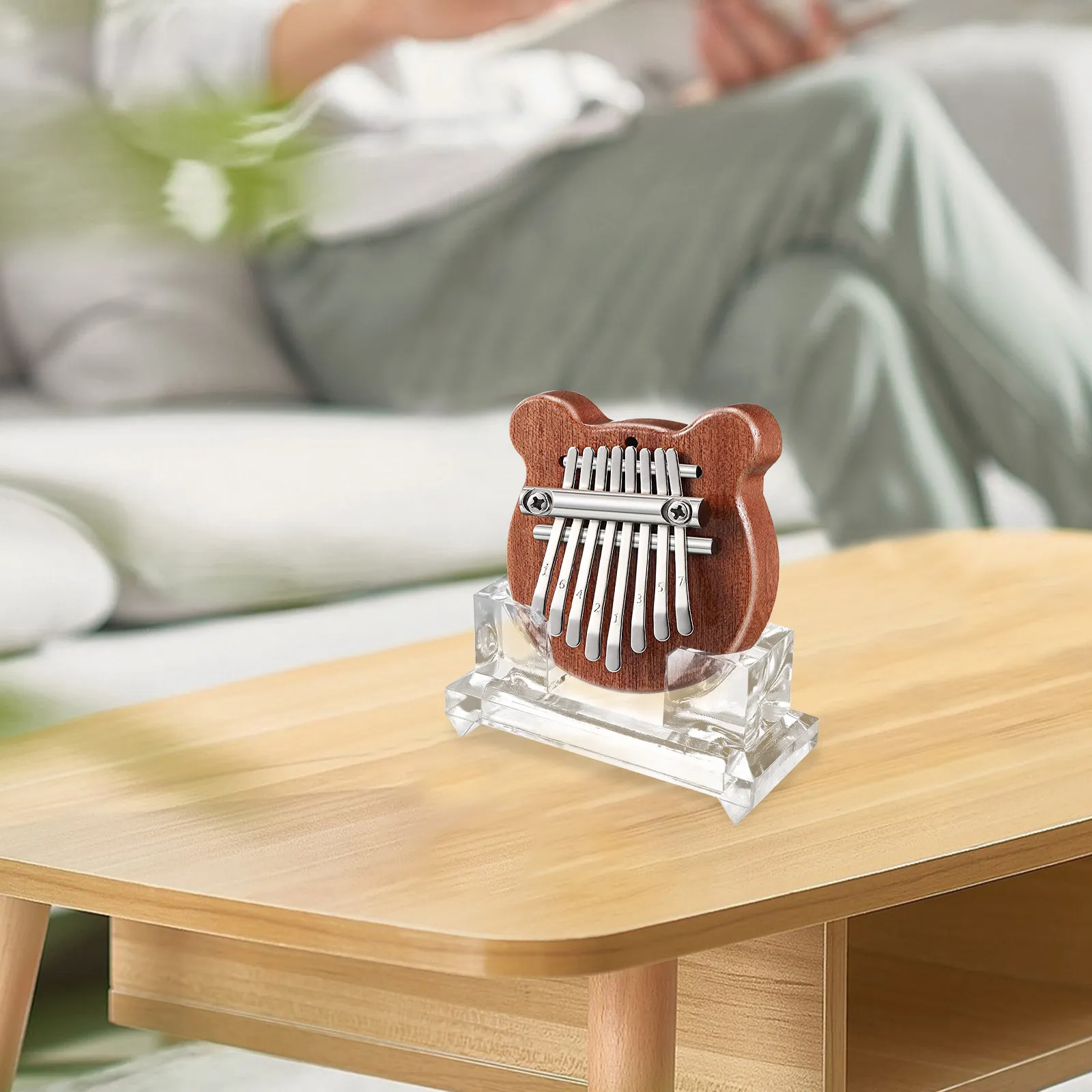 Soporte de exhibición para piano de pulgar, soporte acrílico para Kalimba, estante de almacenamiento transparente para Kalimba, soporte portátil para instrumentos musicales, 2 uds.