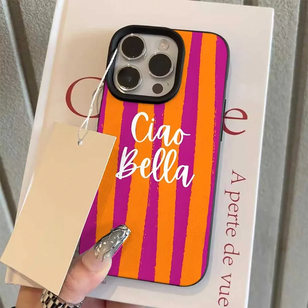 Boho Vibes Ciao Bella Handyhülle für iPhone 17 16 15 14 13 12 11 Pro Max 16 15 Plus XR Silikon Matt Weich Stoßfest – Detail 8