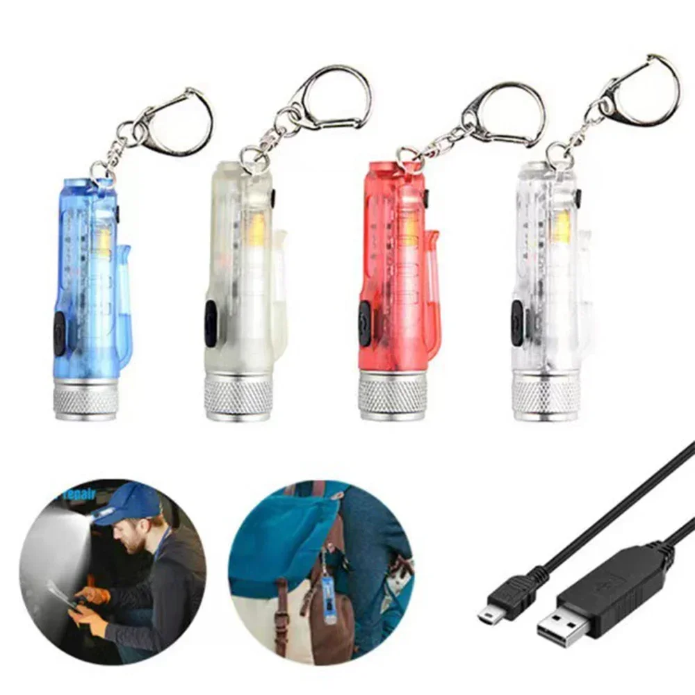 

Mini Keychain Flashlight LED Rechargeable Torch Portable Magnetic USB Charging Flashlight High Power Camping Long Range Lantern