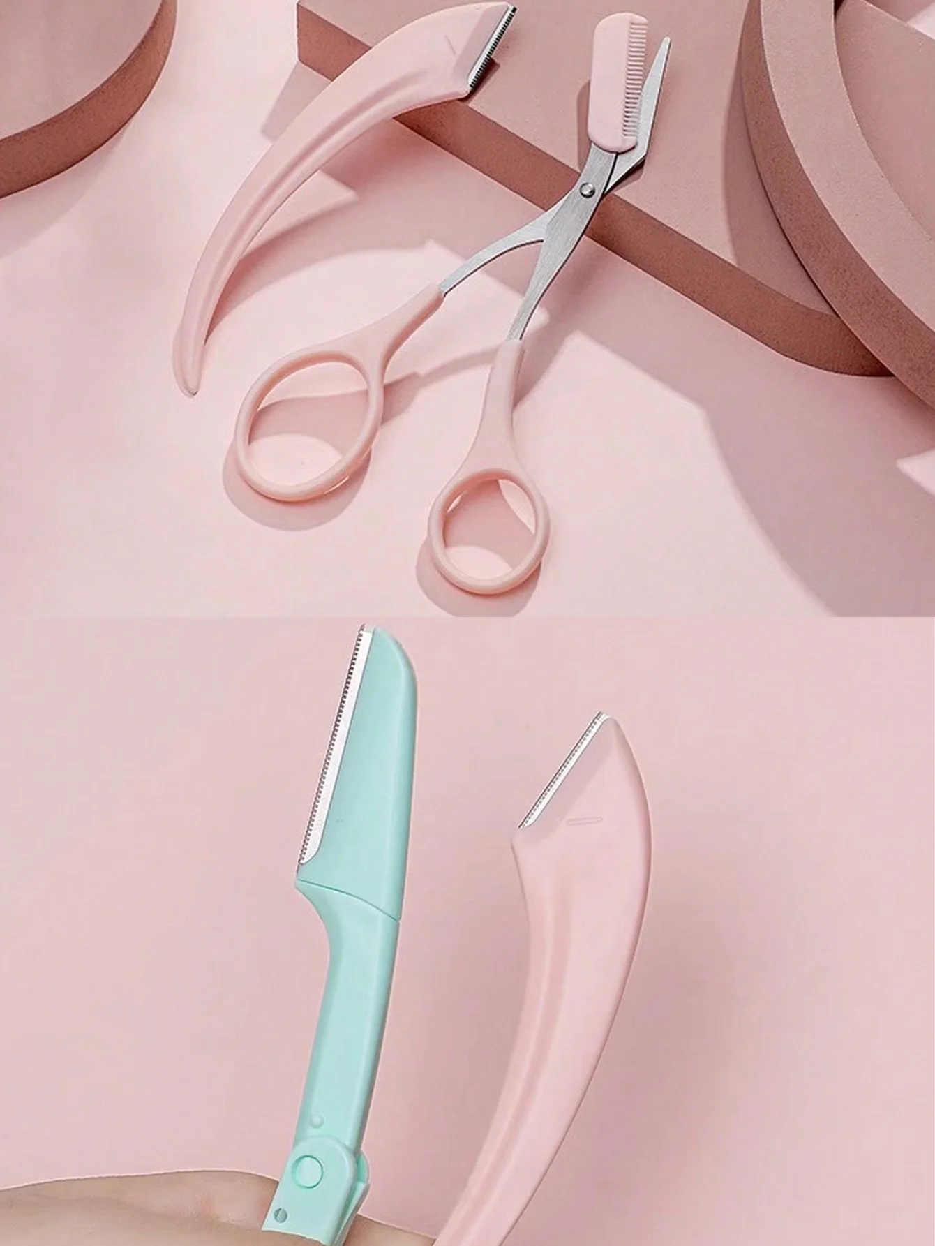 3Pcs Foldable Eyebrow Razor with Eyebrow Comb Trimmer, Special Tool for Beginners to Trim Eyebrows for Both Men and Women