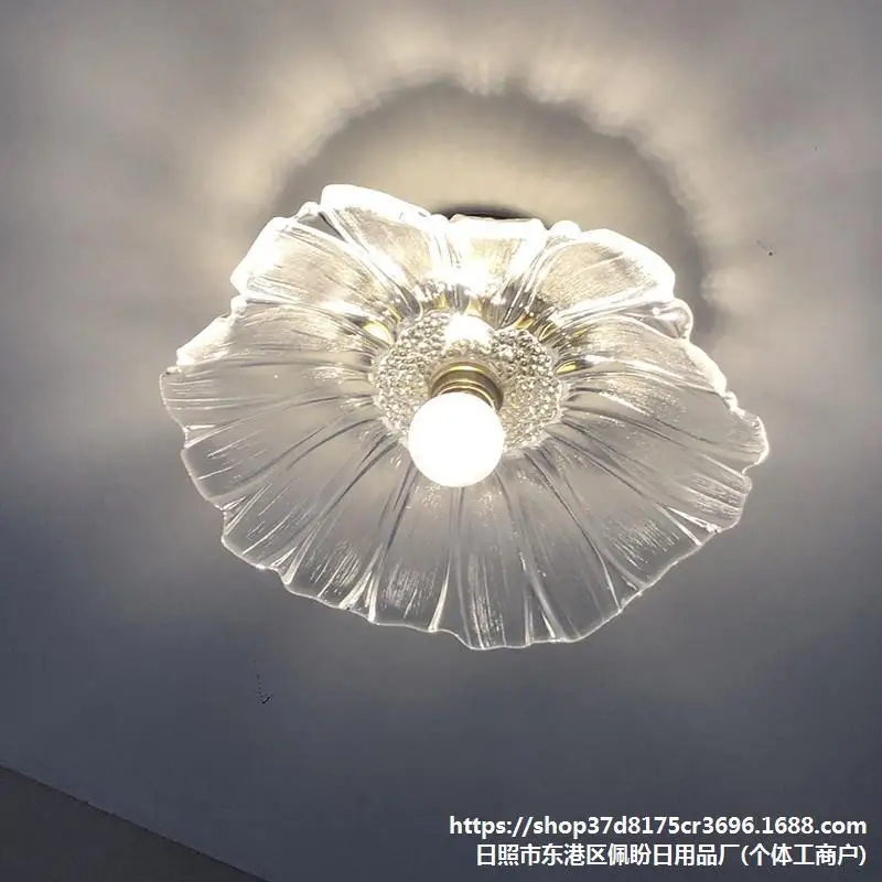 

Sunflower retro glass Nordic personalized homestay, entrance balcony corridor, entrance hallway, balcony lamp