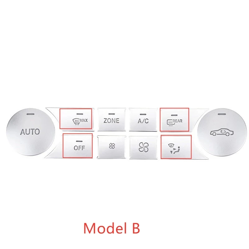 Car Air Conditioning CD Panel Button ABS Silver Decorative Sticker for Mercedes-Benz C-Class W204 GLK X204 20