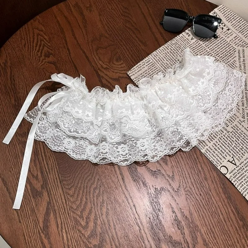 الكورية الباليه نمط 3 الطبقات الدانتيل تقليم تنّورة ملفوفة صغيرة النساء Y2K الشارع الشهير عالية الخصر الدانتيل يصل كعكة تنورة مكدسة ألف خط التنانير