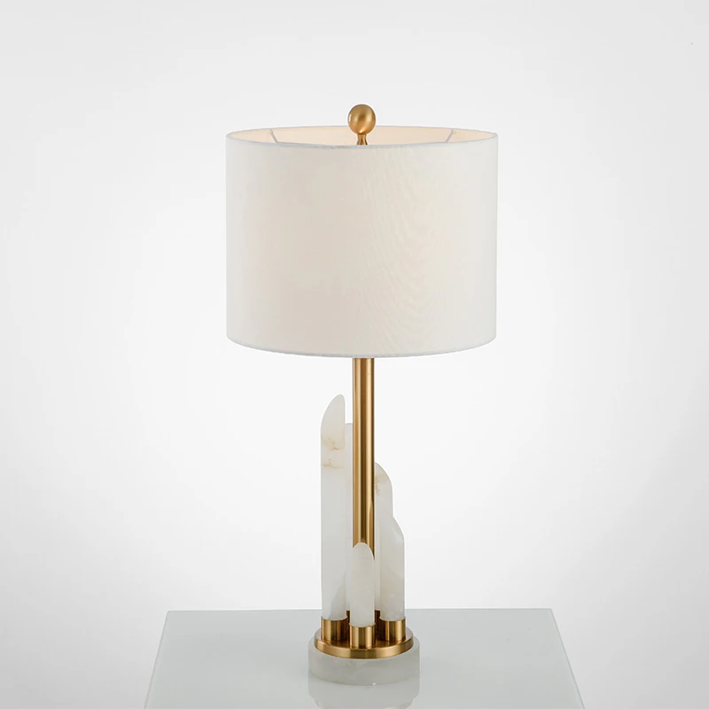 T4051 High standard contemporary hot selling Italian stones base art marble table lamp.