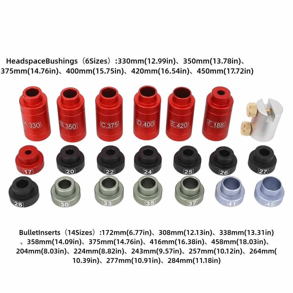 Precision Aluminum Alloy Gauge Comparator Kit 14 Inserts 6 Bushings Reloading Gauge Tool Gauge Comparator Storage