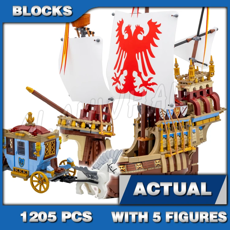 1205pcs Magical World of Wizards Tournament Competitors’ Arrival Ship Carriage 68010 Building Blocks Toy Compatible With Model