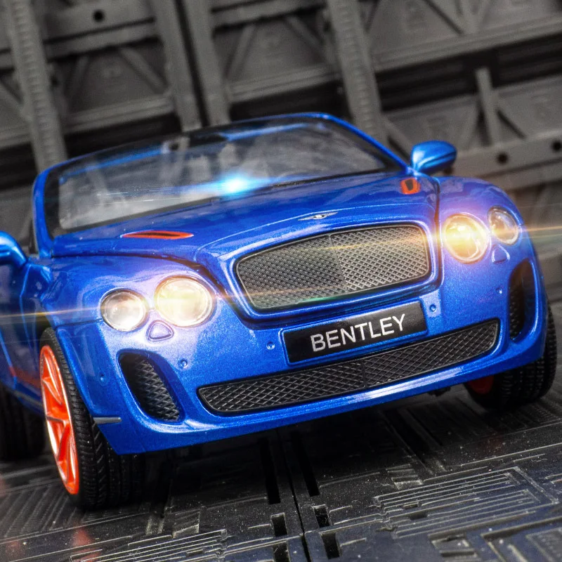 1:24 Bentley Continental ISR Convertible Alloy Diecasts & Toy Vehicles Metal Toy Car Model Sound and light Collection Kids Toy