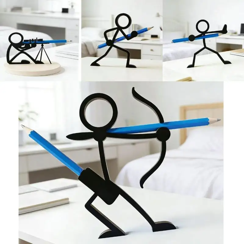 

New Four Stick Figure Pencil Holders Pencil Racks Desktop Decorations Study And Office Supplies Student Gifts