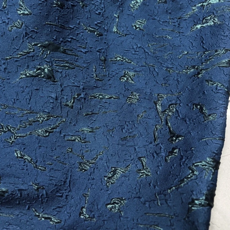 

Peacock Blue Qipao Hanfu Sofa Curtains Home Sewing Handmade DIY Fabric Embossed Jacquard Crafts Materials Womens for Dress Coat