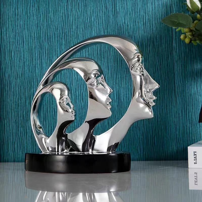 

Nordic Art Abstract Face Statue Room Decoration Accessories Sculptures Figurines Modern Miniature Items Luxury Home Decor