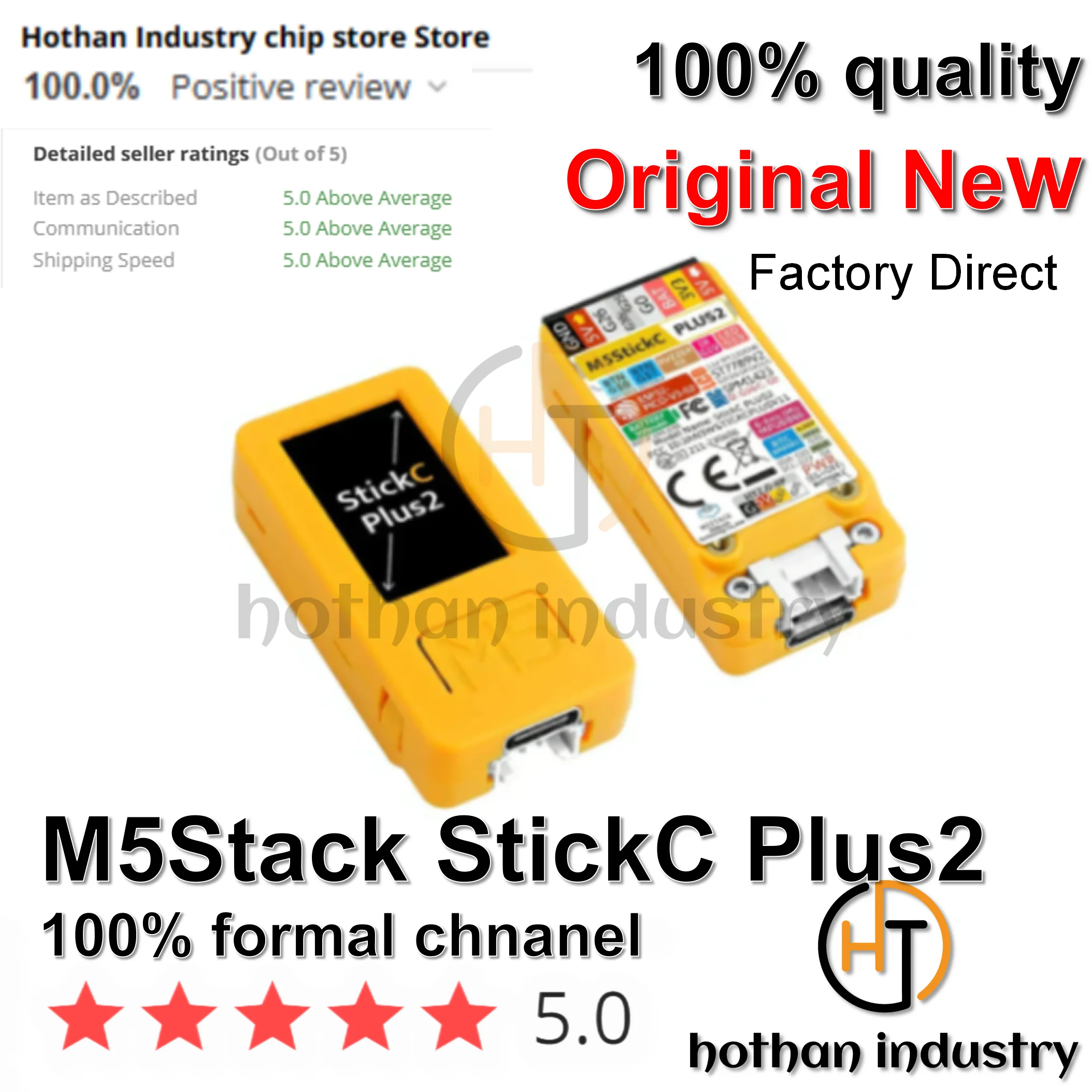 (1PCS) 100% NEW  M5Stack StickC PLUS2 , ESP32-PICO Official IoT Mini Development Kit, Larger Screen IoT Controller,  BLE and