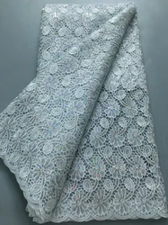 Nigerian Guipure Lace Fabric 2025 High Quality Knitted Water Soluble African Cord Lace Fabric Elegant Dress for Women Sew A4130
